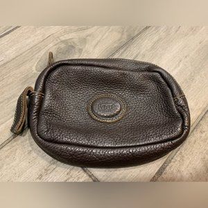 Roots leather change pouch